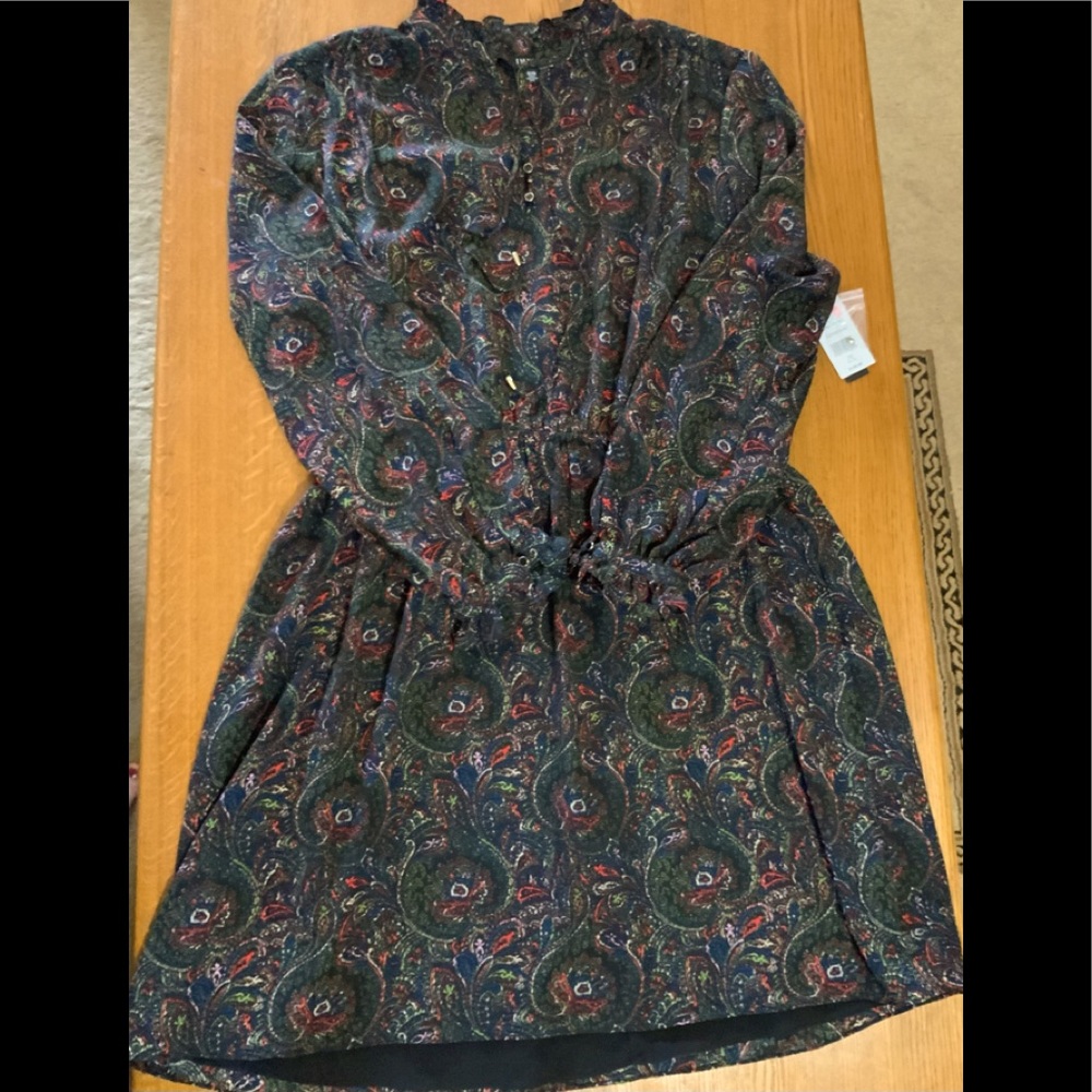 Lightweight, lined, long sleeve dress